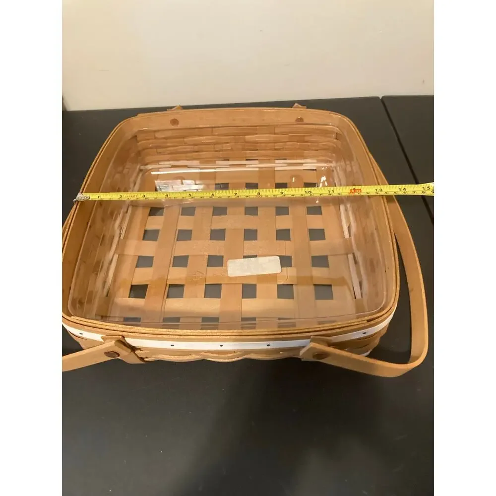 Longaberger 2010 Gourmet Basket with Butcher Block Lid and Protector WoodCrafts